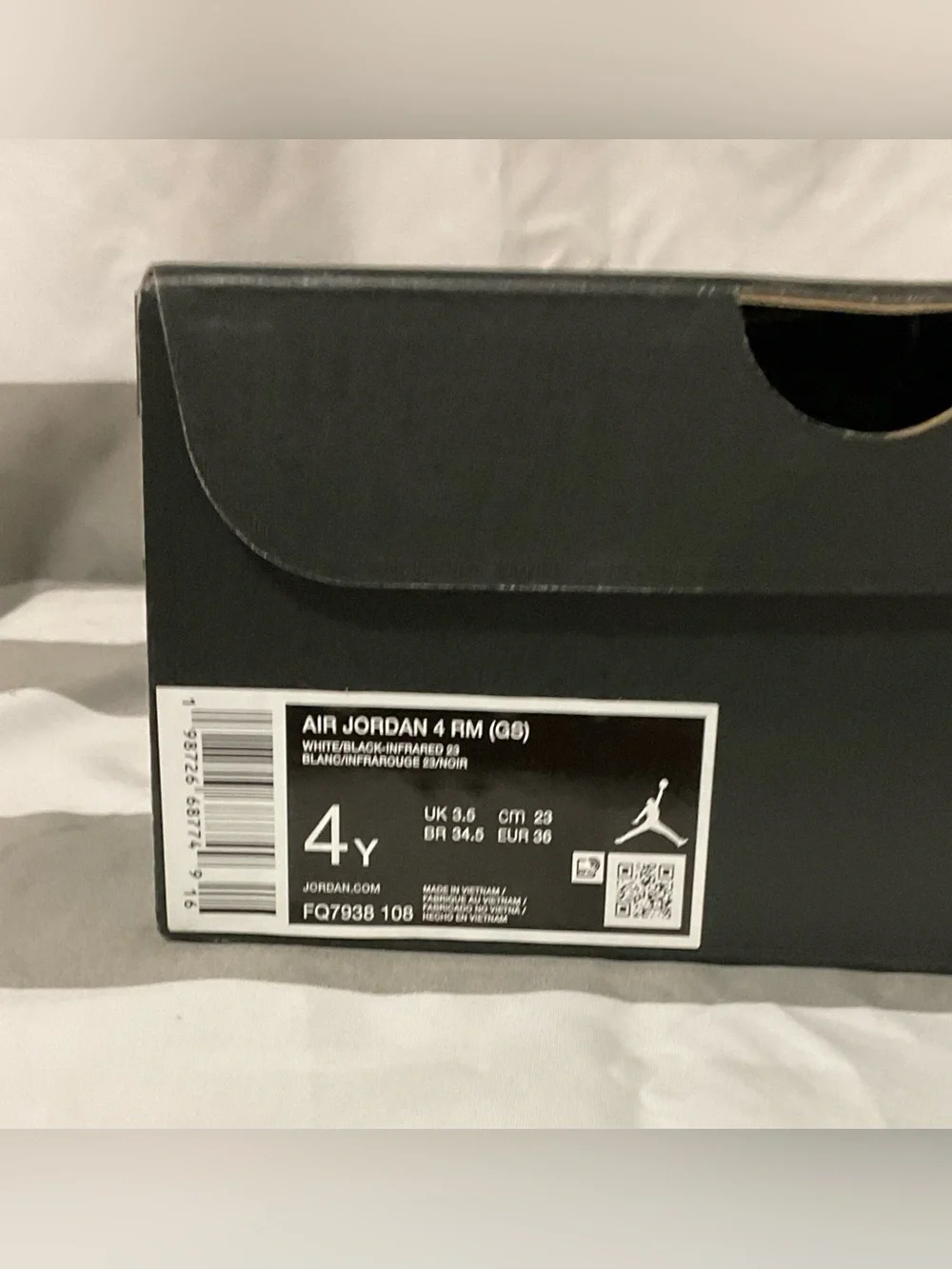 Air Jordan 4 RM (GS) “White/Black-Infrared 23” Youth 4 / Women’s 5.5 New w/ Box